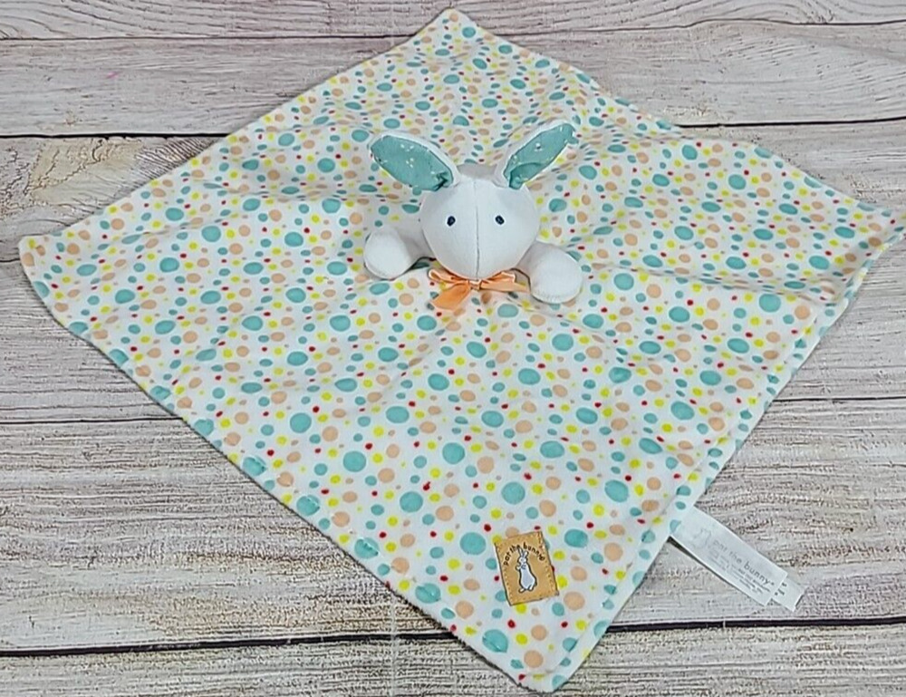 Random House Plush Pat The Bunny Baby Lovey Security Blanket Polka Dot 14" x 14"